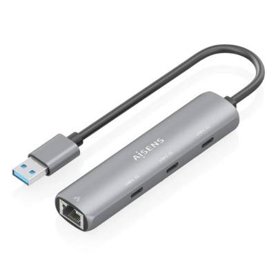 Aisens USB A 30 Dock a RJ45 Hub 3xUSB C 15cm
