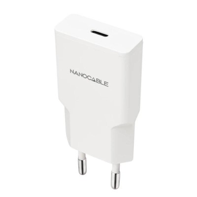 Nanocable Cargador USB C PD 25W Blanco