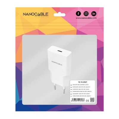 Nanocable Cargador USB C PD 30W Blanco