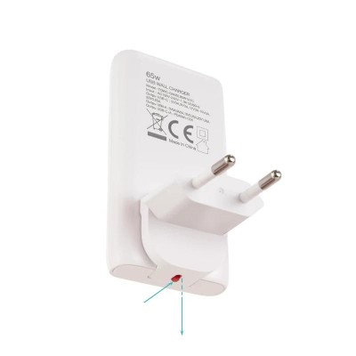 Tooq Cargador pared GAN USB C PD USB A QC 65W