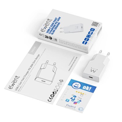 EWENT EW1310 Cargador rapido USB C 20W TecGanfast