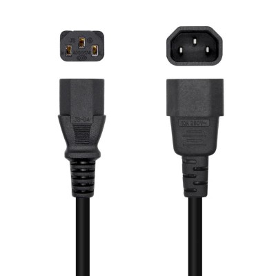 Aisens Cable alimentacion C13 H C14 M negro 15m