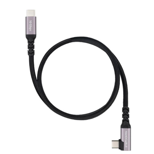 Nanocable Cable USB-C 3.2 GEN2 Acodado 100W 0.5 M