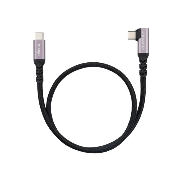 Nanocable Cable USB-C 3.2 GEN2 Acodado 100W 1 M