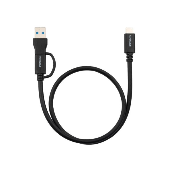 Nanocable Cable USB-C+USB-A/USB-C 3.2 GEN2 1 M