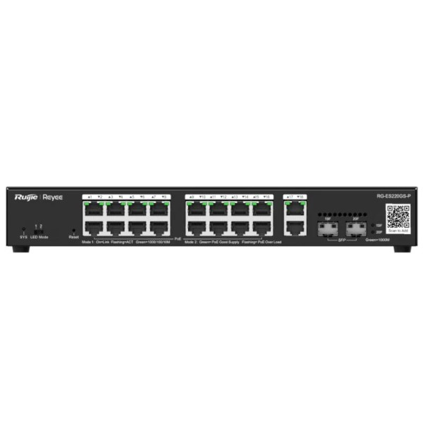 Reyee 20-Port Gigabit Smart POE Switch, 16 PoE/POE