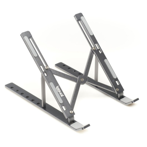 iggual Soporte portátil plegable aluminio gris 17"