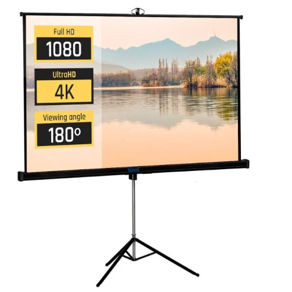 iggual Pantalla mural 200x200 cm con trípode+bolsa