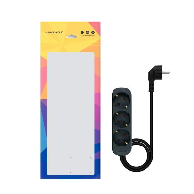 Nanocable Regleta de Enchufes 3 Tomas 14 m Negro