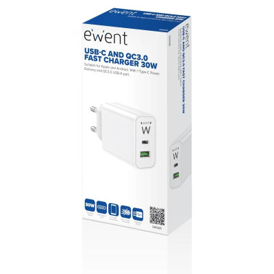 EWENT CARGADOR RaPIDO USB C QC 30 30W EWENT CARGADOR RaPIDO USB C QC 30 30W