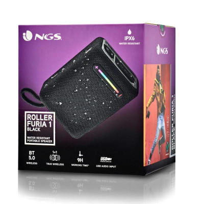 NGS Altavoz Rollerfuria1 BT RGB IPX6 Negro 15W NGS Altavoz Rollerfuria1 BT RGB IPX6 Negro 15W