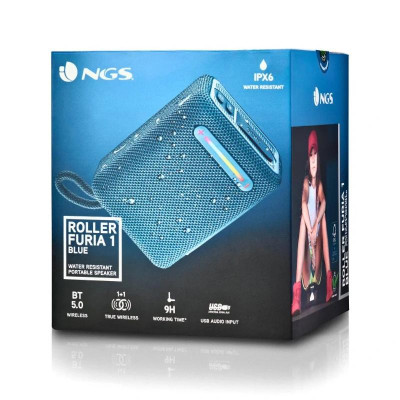 NGS Altavoz Rollerfuria1 BT RGB IPX6 Azul 15W NGS Altavoz Rollerfuria1 BT RGB IPX6 Azul 15W