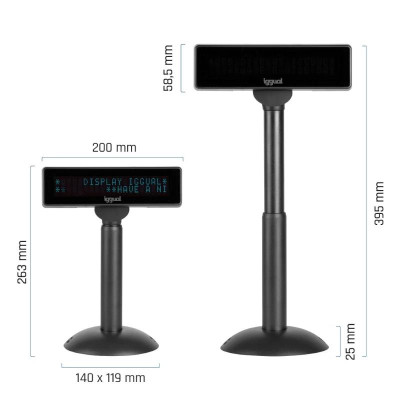 iggual Visor TPV regulable USB VFD 7 INFO DISPLAY