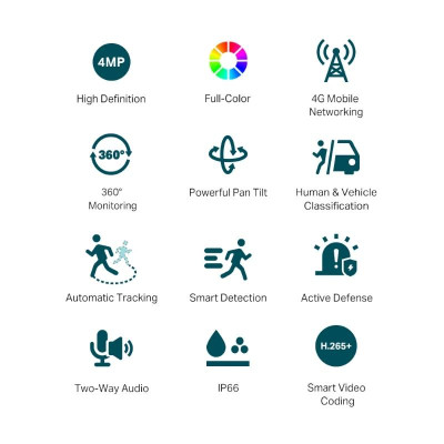 VIGI Camara IP PT C540 4G 4MP Plastico Full Color