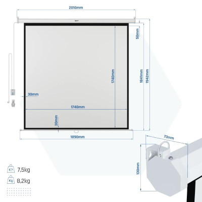 iggual Pantalla electrica 4 3 100 180x180 cm