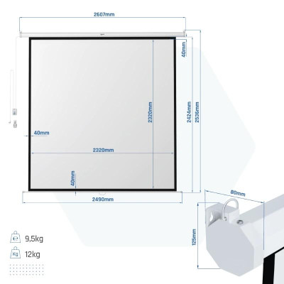 iggual Pantalla electrica 4 3 134 240x240 cm