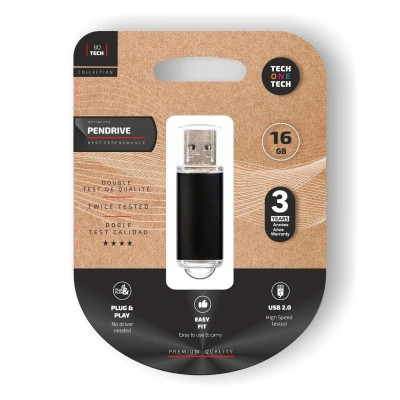 TECH ONE TECH Basic Pendrive 16Gb USB 20 Negro