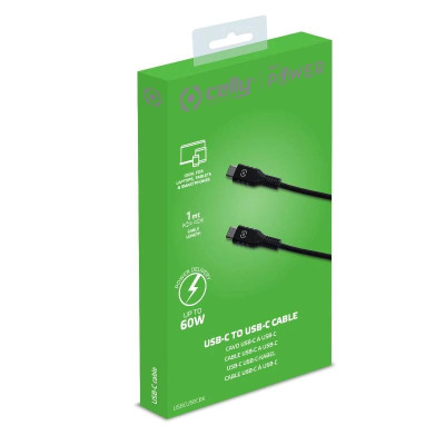 Celly Cable Usb C Usb C 60W 1m Negro
